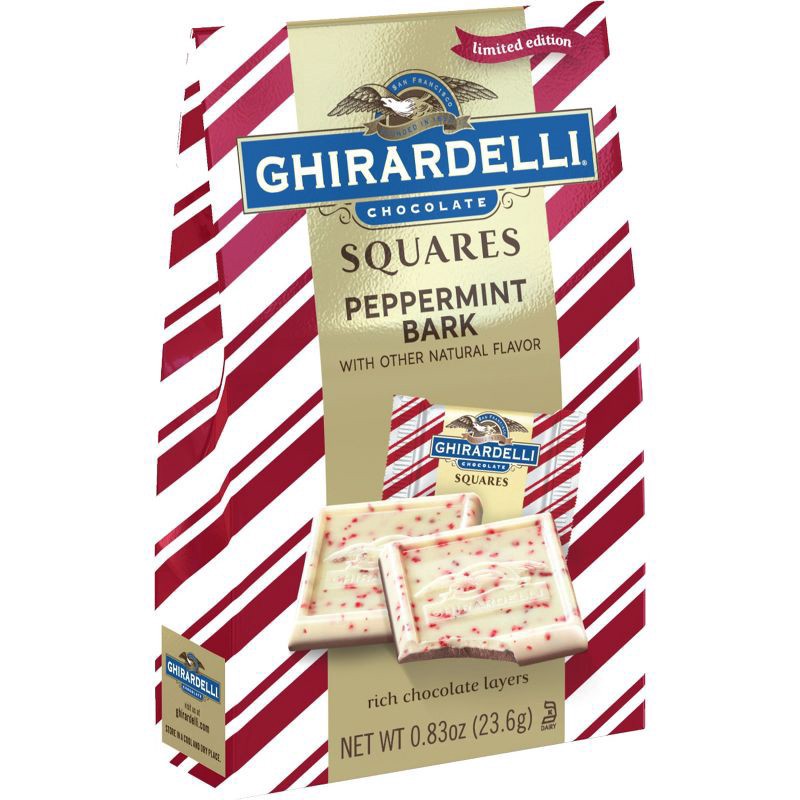 slide 1 of 9, Ghirardelli Peppermint Bark Chocolate Squares 1 ea, 0.83 oz