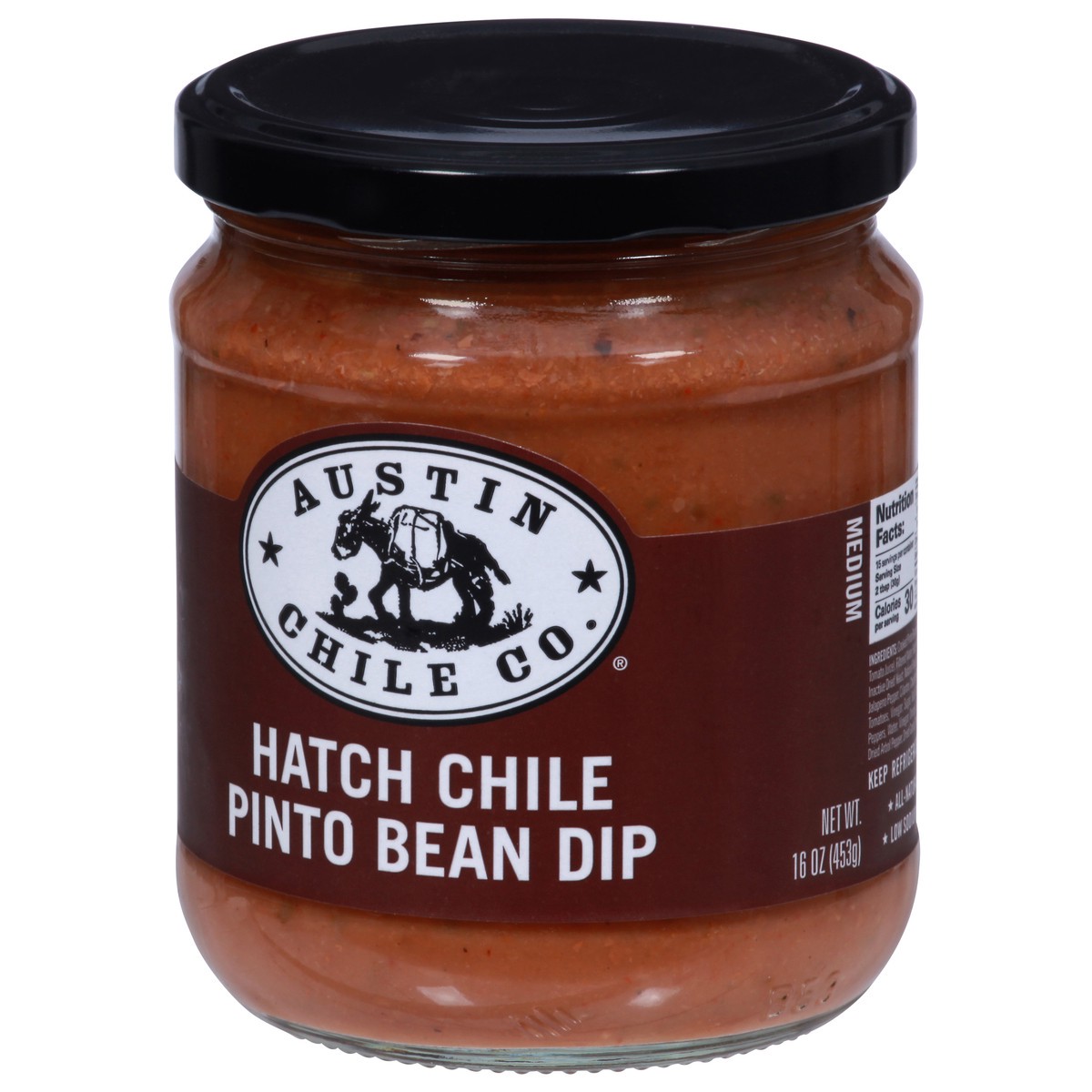 slide 4 of 9, Austin Chile Co. Medium Hatch Chile Pinto Bean Dip 16 oz, 16 oz