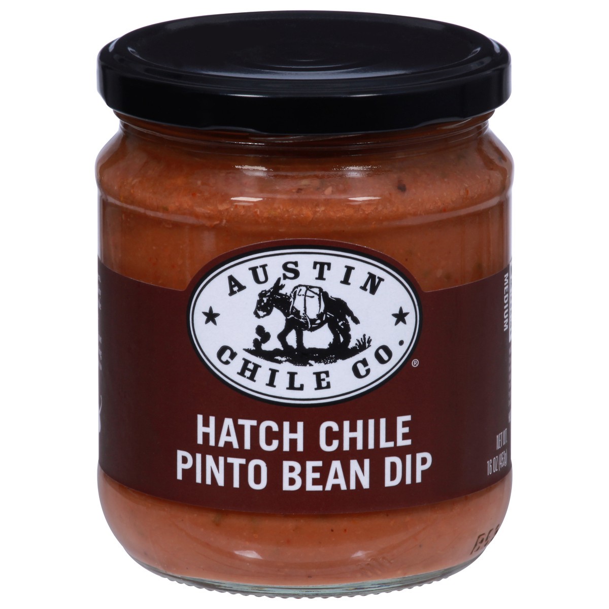 slide 1 of 9, Austin Chile Co. Medium Hatch Chile Pinto Bean Dip 16 oz, 16 oz