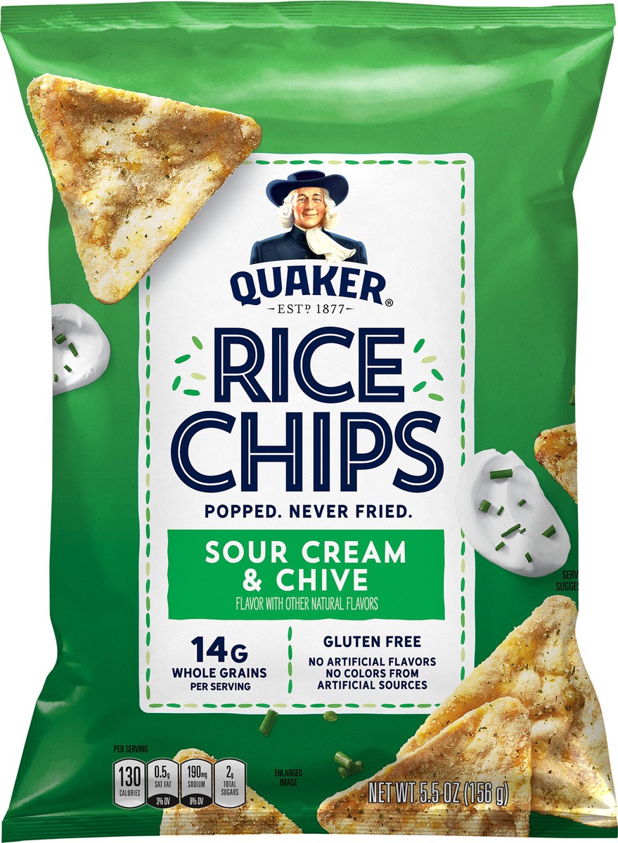 slide 1 of 3, Quaker Rice Chips Sour Cream & Chive 5.5 Oz, 5.5 oz