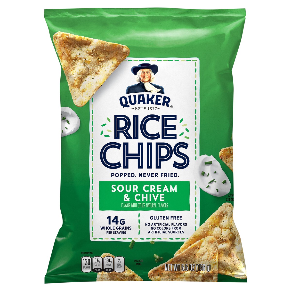 slide 1 of 3, Quaker Rice Chips Sour Cream & Chive 5.5 Oz, 5.5 oz