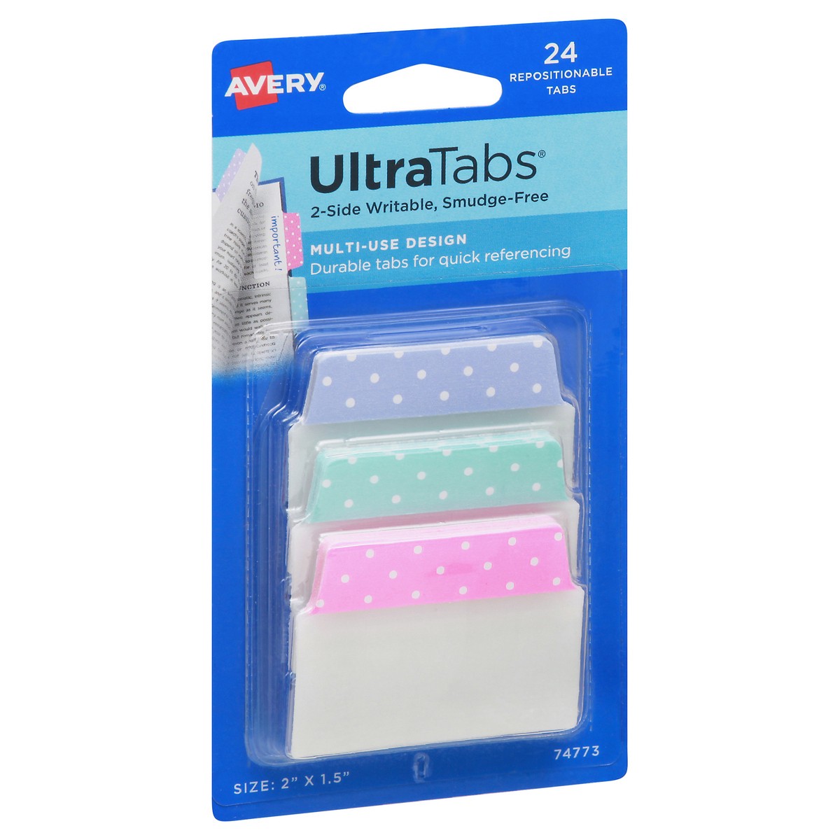 slide 2 of 9, Avery UltraTabs Smudge-Free 2-Sided Writable Repositionable Tabs 24 ea, 24 ct