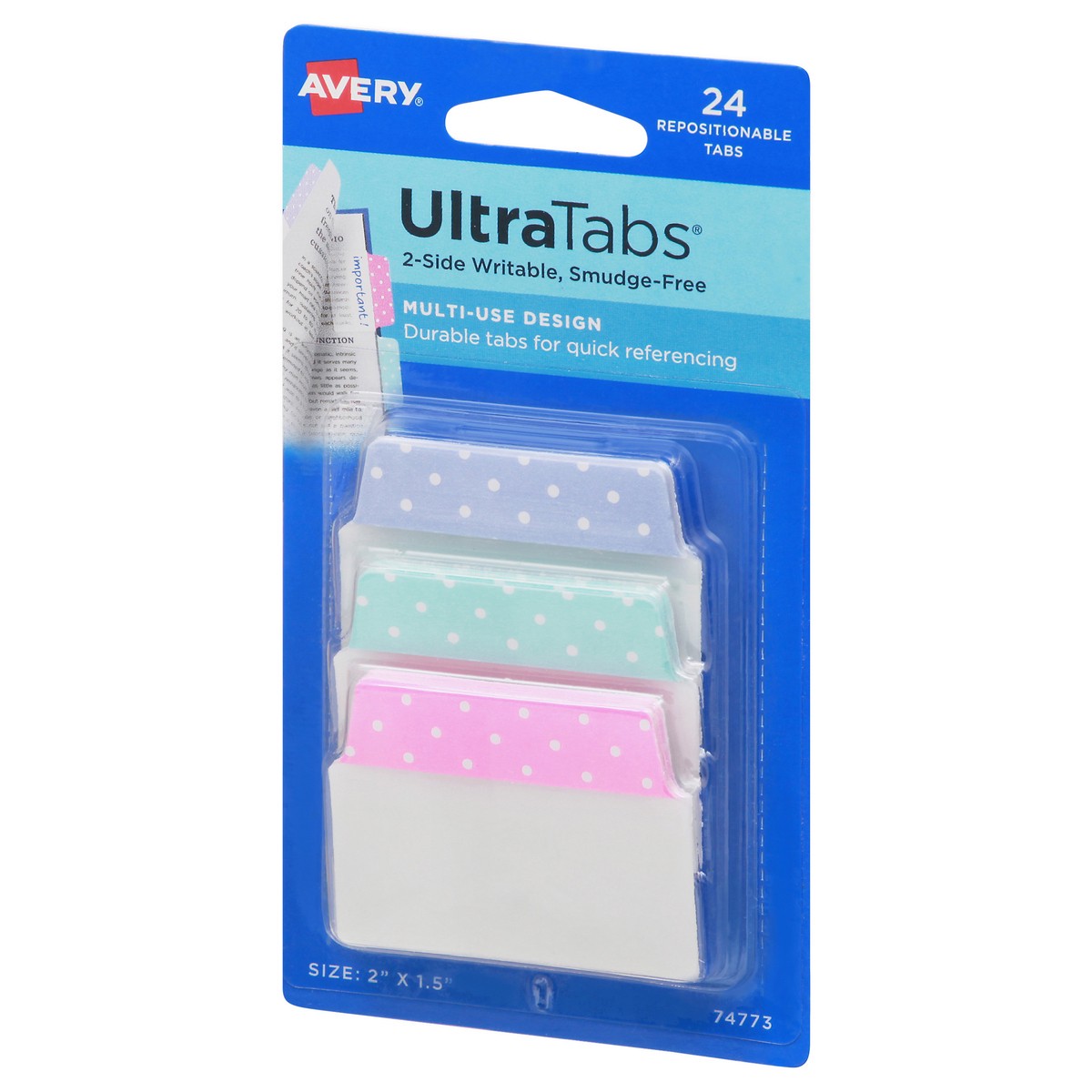 slide 3 of 9, Avery UltraTabs Smudge-Free 2-Sided Writable Repositionable Tabs 24 ea, 24 ct