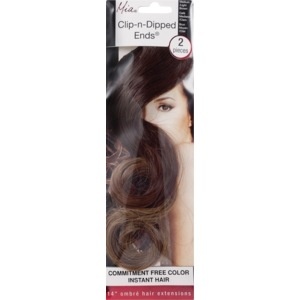 slide 1 of 1, Mia  Mia Clip-N-Dipped Ends Medium/Light Brown Blue, 2 ct