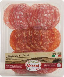 Veroni Toscano Calabrese Milano Salami Trio 4 oz Blister Pack