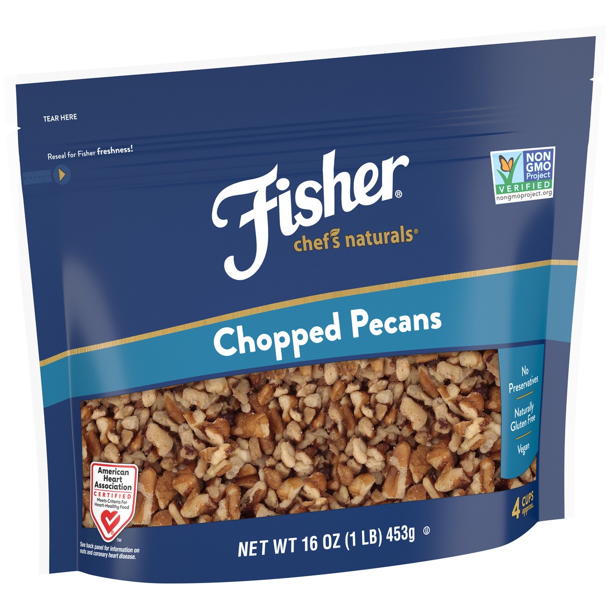 slide 6 of 9, Fisher Chef's‚Äôs Naturals Chopped Pecans, 16 oz