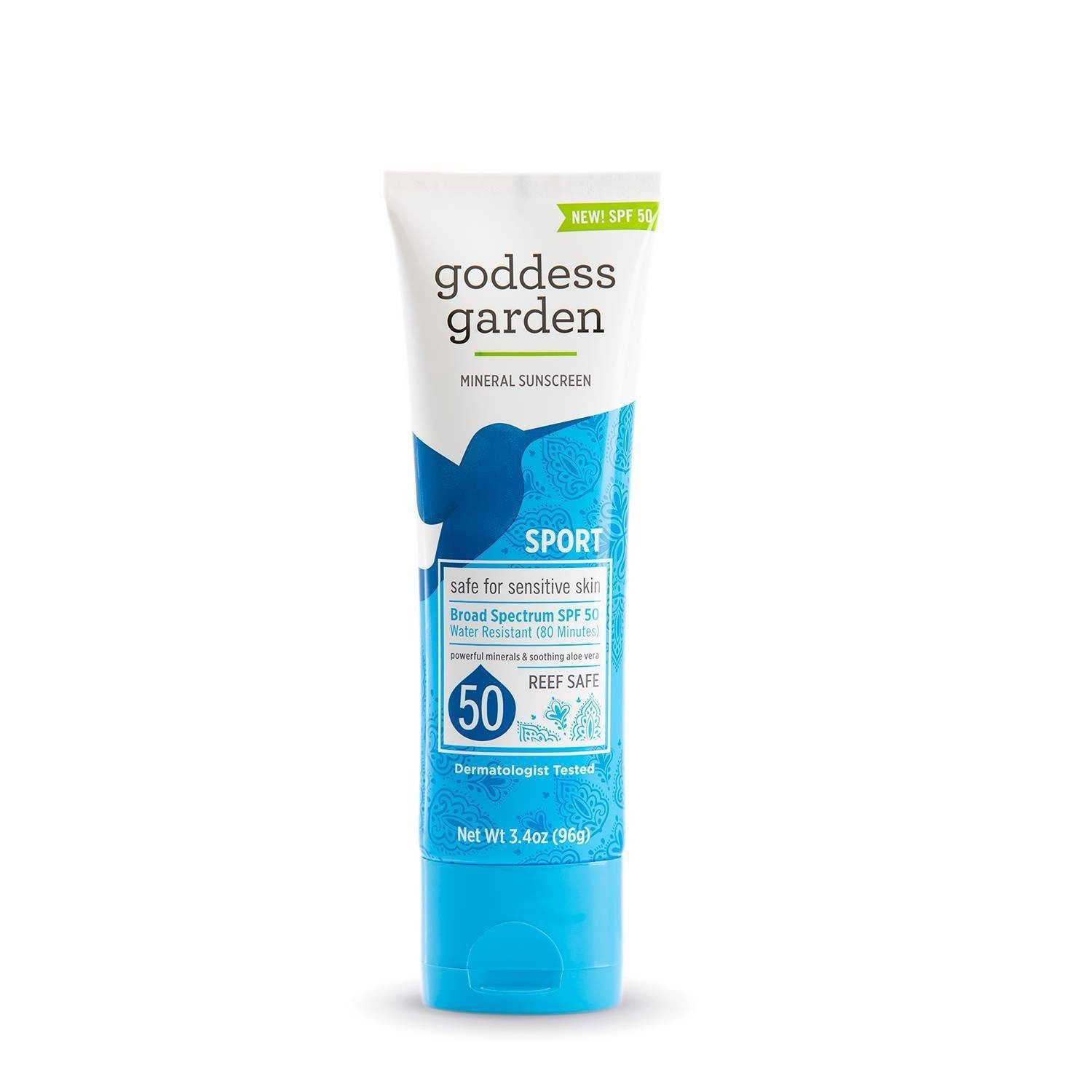 slide 1 of 1, Goddess Garden Organics SPF 50 Sport Sunscreen, 3.4 oz