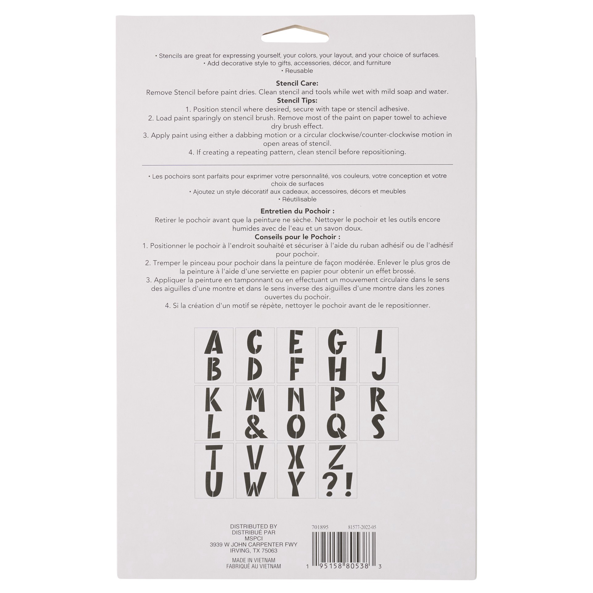 slide 3 of 4, 4" Modern Alphabet Stencils By Craft Smart, 4 in