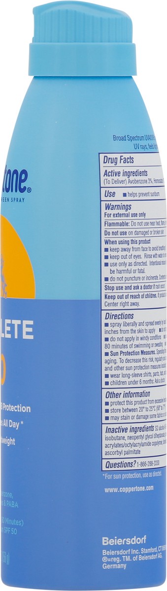 slide 8 of 9, Coppertone Complete Spray SPF 50 - 5.5 Oz, 5.5 oz