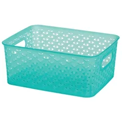 our goods Weave Storage Bin - Teal, 4 L