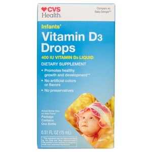 slide 1 of 1, CVS Health Baby Vitamin D3 Drops, 0.51 oz