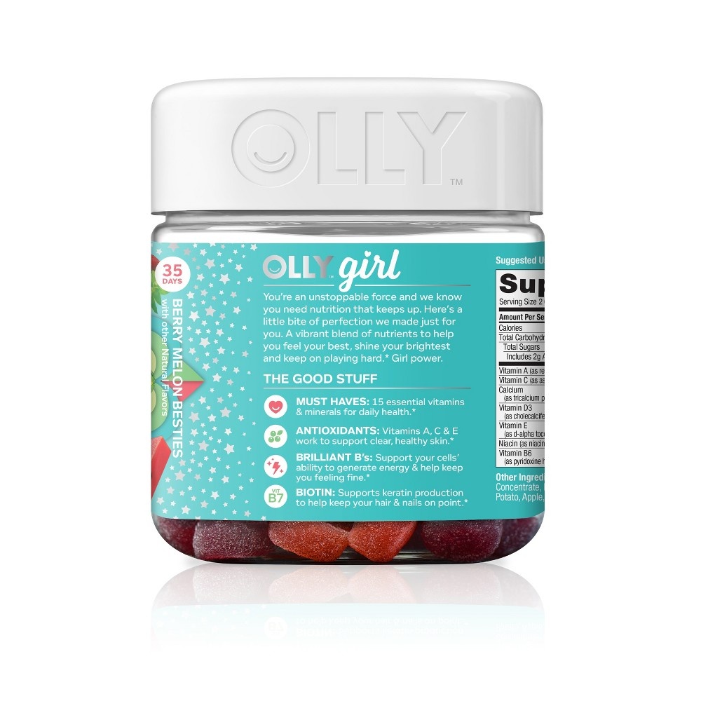 Olly Teen Girl Multivitamin Gummies, Berry Melon 70 ct Shipt