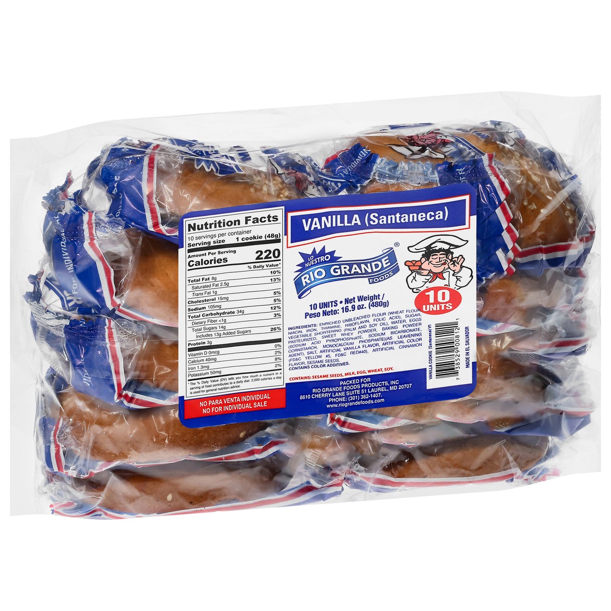 slide 10 of 12, Rio Grande Vanilla Cookie 10 ea, 10 ct