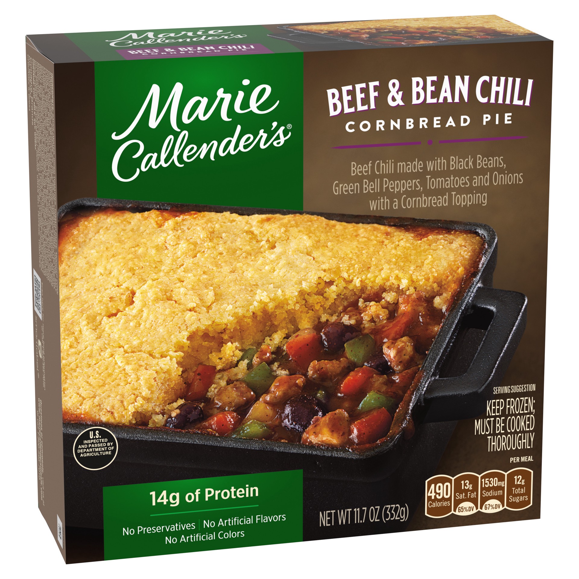 slide 7 of 7, Marie Callender's Beef & Bean Chilli Cornbread Pie 11.7 oz, 11.7 oz