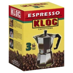 Kloc Espresso Coffee Maker Stovetop Aluminum 3-Cup