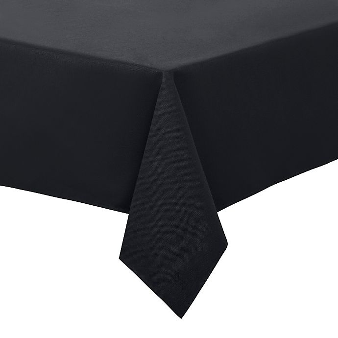 slide 1 of 1, Keeco Oblong Basket Weave Tablecloth - Black, 60 in x 102 in