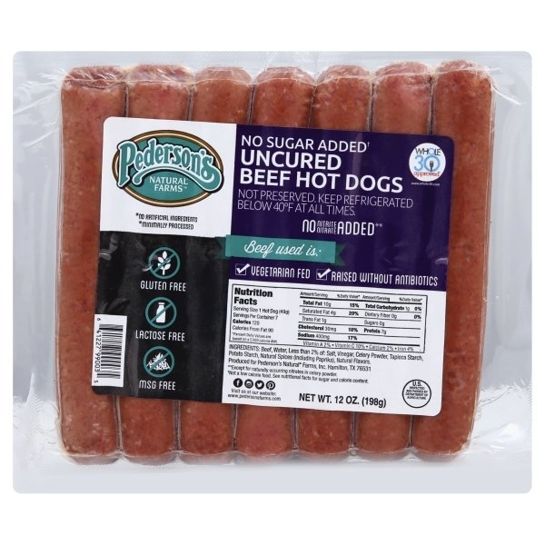 slide 1 of 1, Pederson's Pedersons Natural Farms Hot Dogs 12 oz, 12 oz