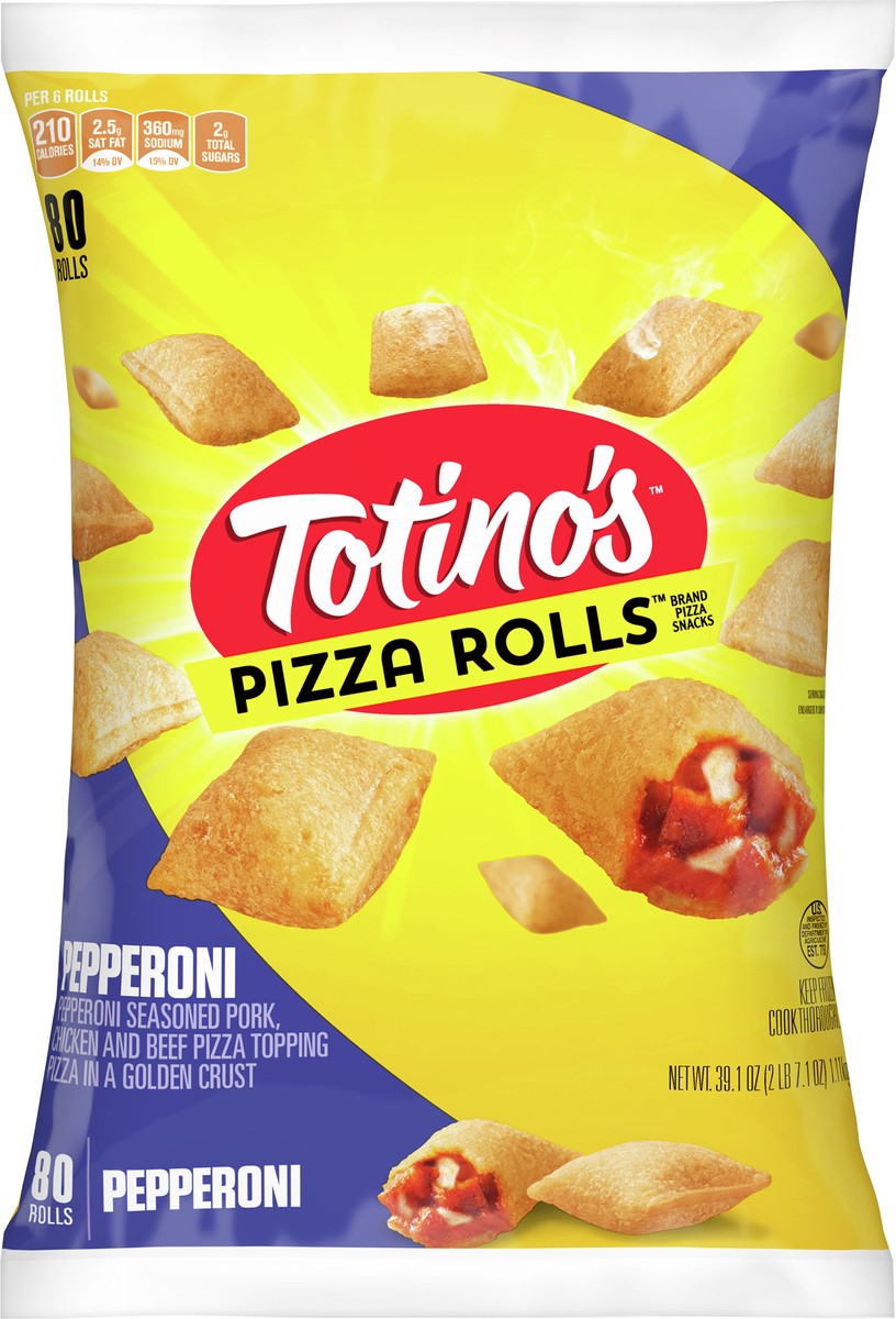 slide 9 of 9, Totino's Pizza Rolls, Pepperoni Flavored, Frozen Snacks, 39.1 oz, 80 ct, 80 ct