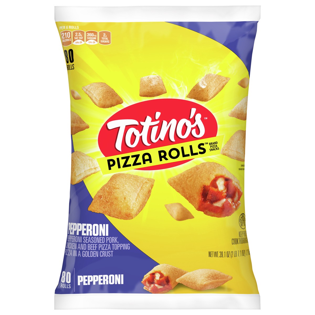 slide 1 of 9, Totino's Pizza Rolls, Pepperoni Flavored, Frozen Snacks, 39.1 oz, 80 ct, 80 ct