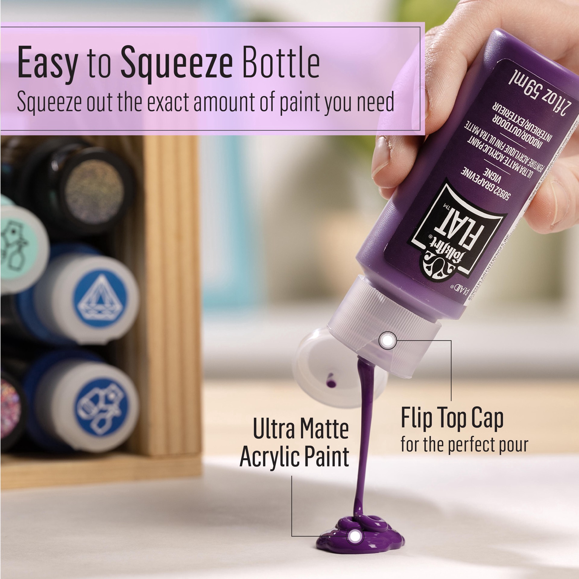 slide 8 of 10, Folkart Flat Acrylic Paint, 2 fl oz