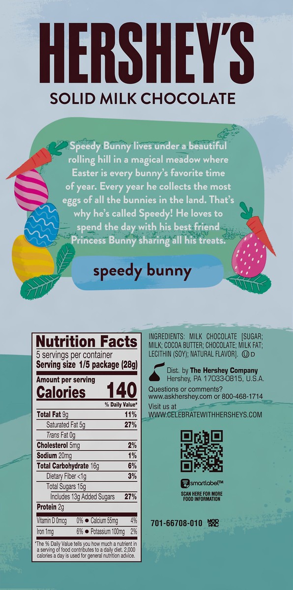 slide 6 of 7, Hershey's Speedy Bunny Solids Milk Chocolate 5 oz, 5 oz