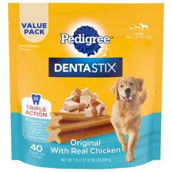 Pedigree Dentastix Adult Large Breed Dental Chew Dog Treats Chicken Flavor Value Pack, 40 ct