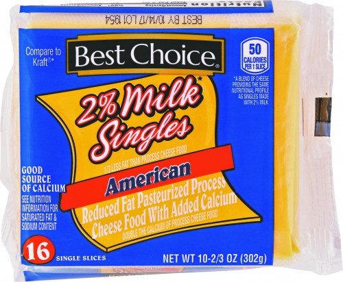 slide 1 of 5, Best Choice 2% Milk American Cheese Singles, 16 ct