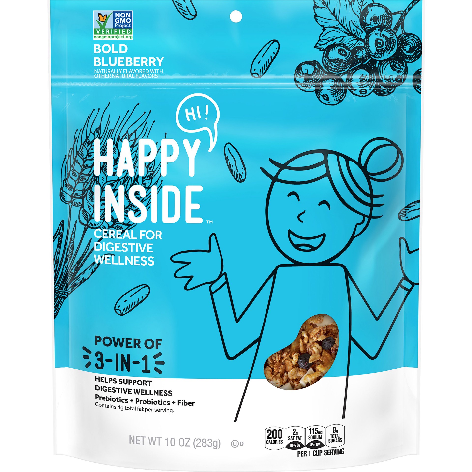 slide 1 of 2, Kellogg's HI! Happy Inside Bold Blueberry Cold Breakfast Cereal, 10 oz