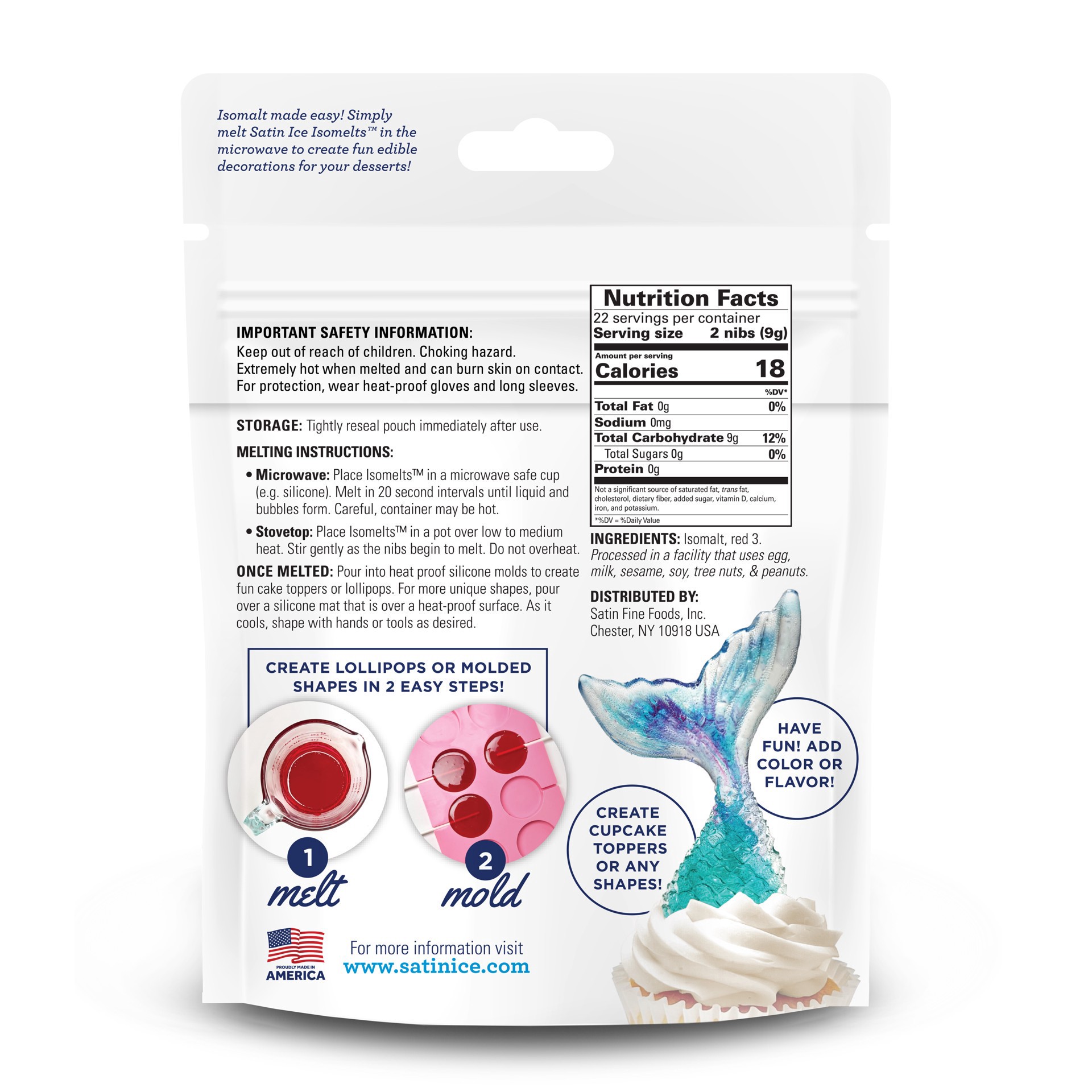 slide 3 of 8, Satin Ice Isomelts Isomalt Nibs, 7 oz