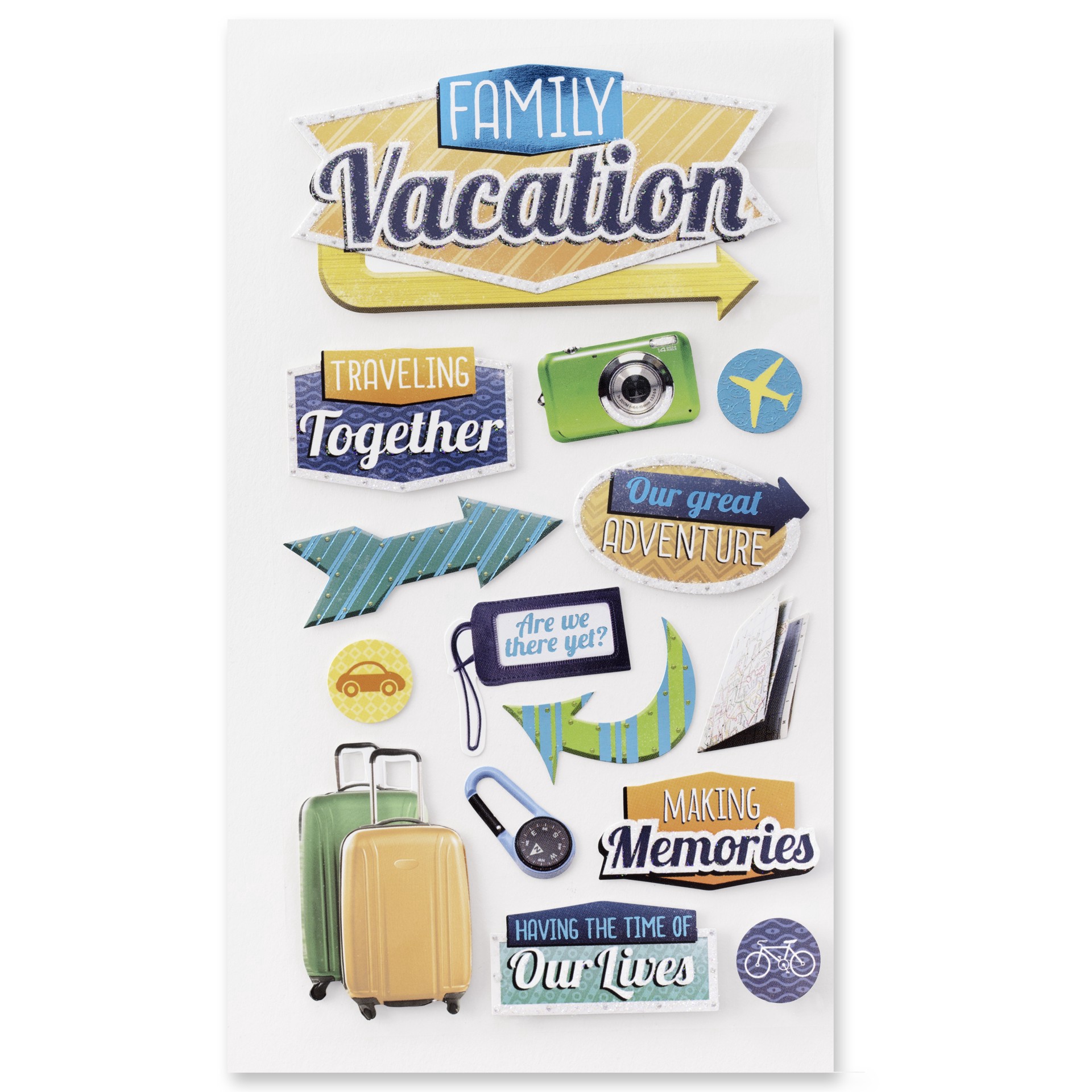 slide 3 of 5, Family Vacation Dimensional Stickers By Recollections, 3.875 in x 6.875 in