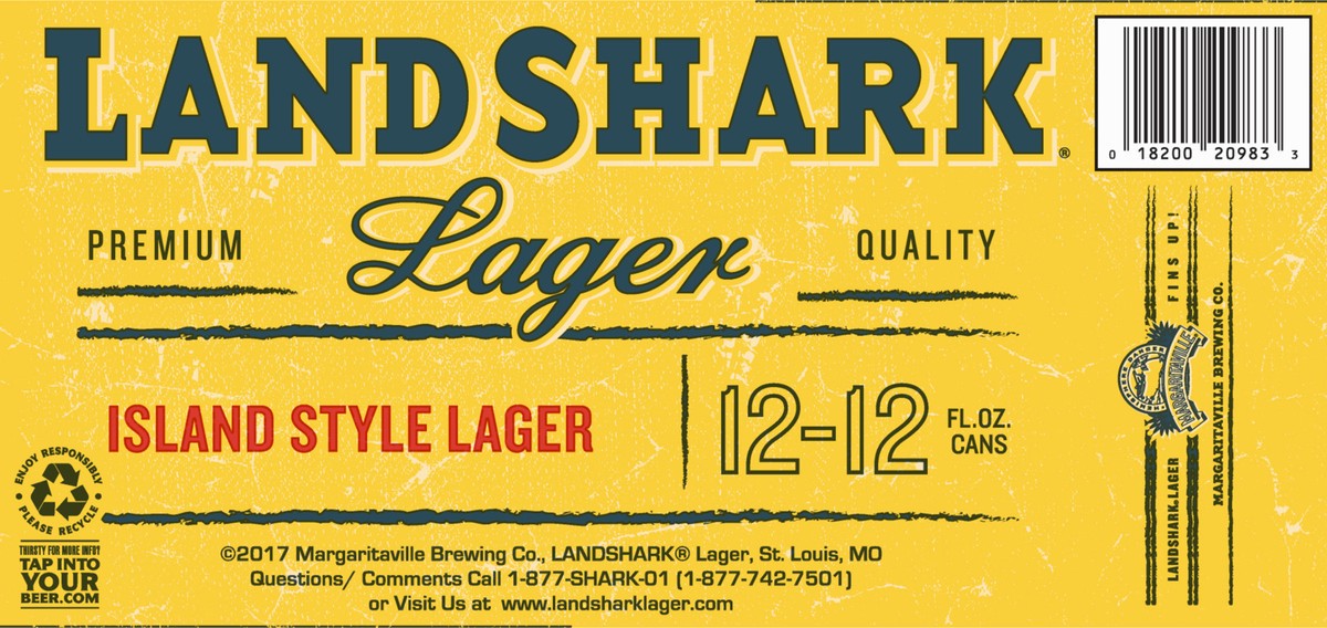 slide 7 of 8, Land Shark Island Style Lager 12 Pack Beer 12 ea, 12 ct