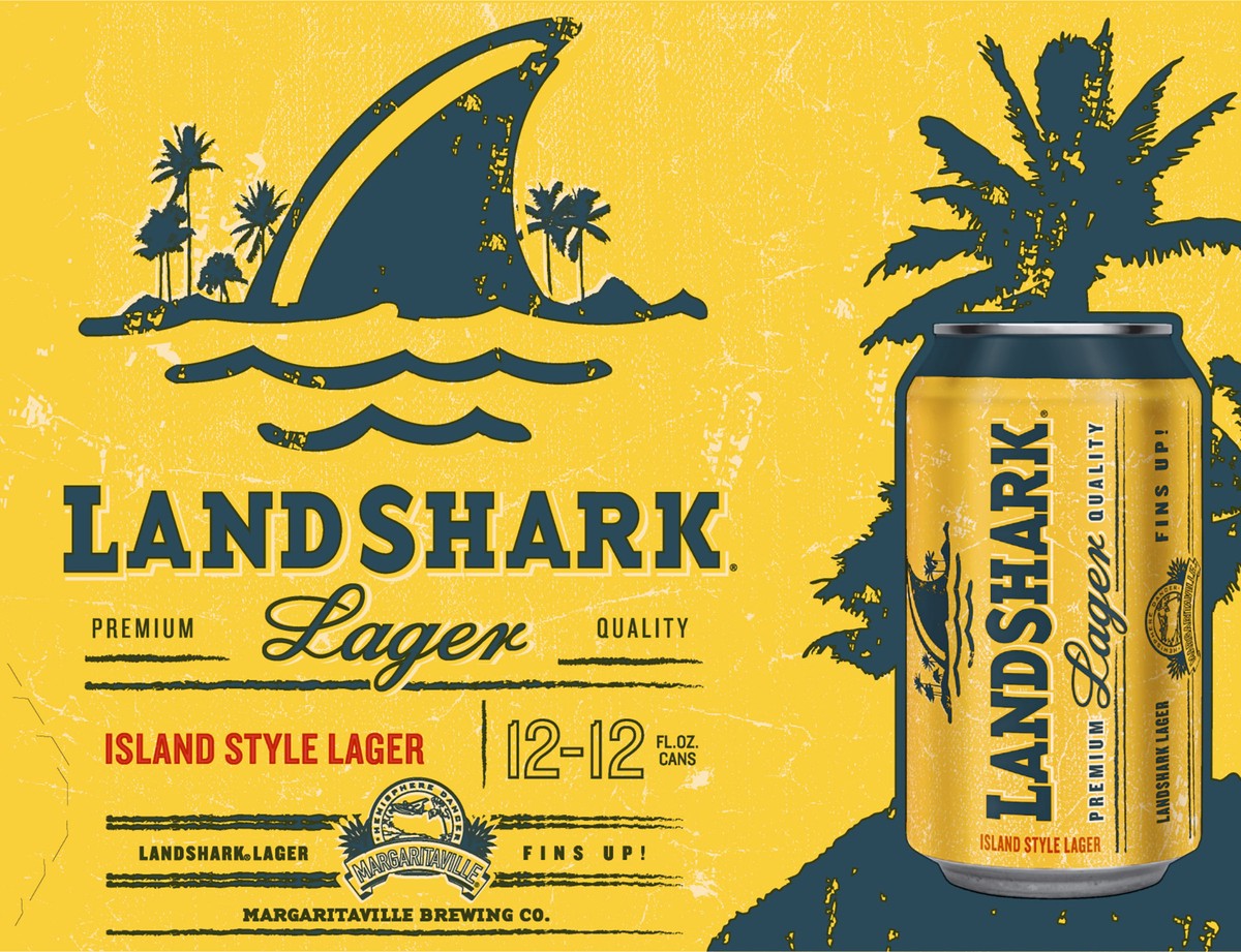 slide 1 of 8, Land Shark Island Style Lager, 12 Pack, 12 fl oz Cans, 144 fl oz
