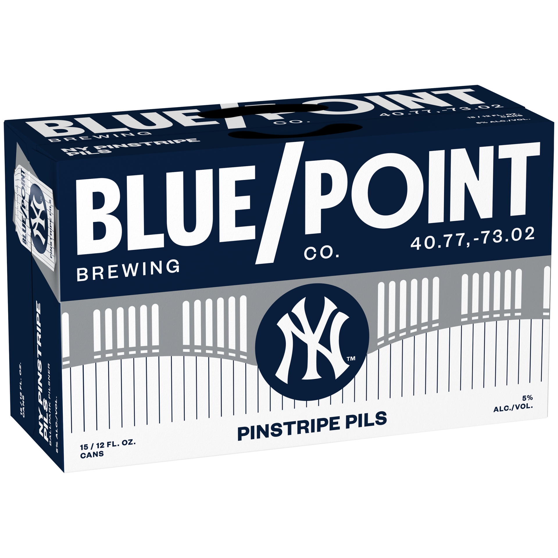 slide 1 of 1, Blue Point Brewing Company NY Pinstripe Pils, 5% ABV, 12 oz