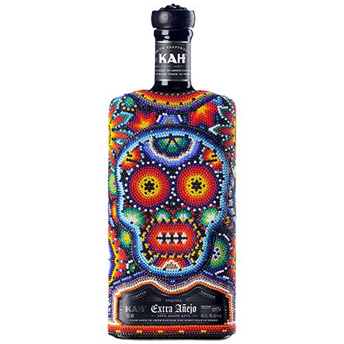 slide 1 of 1, Kah Tequila - 10Yr Extra Anejo Huichol Beaded, 750 ml