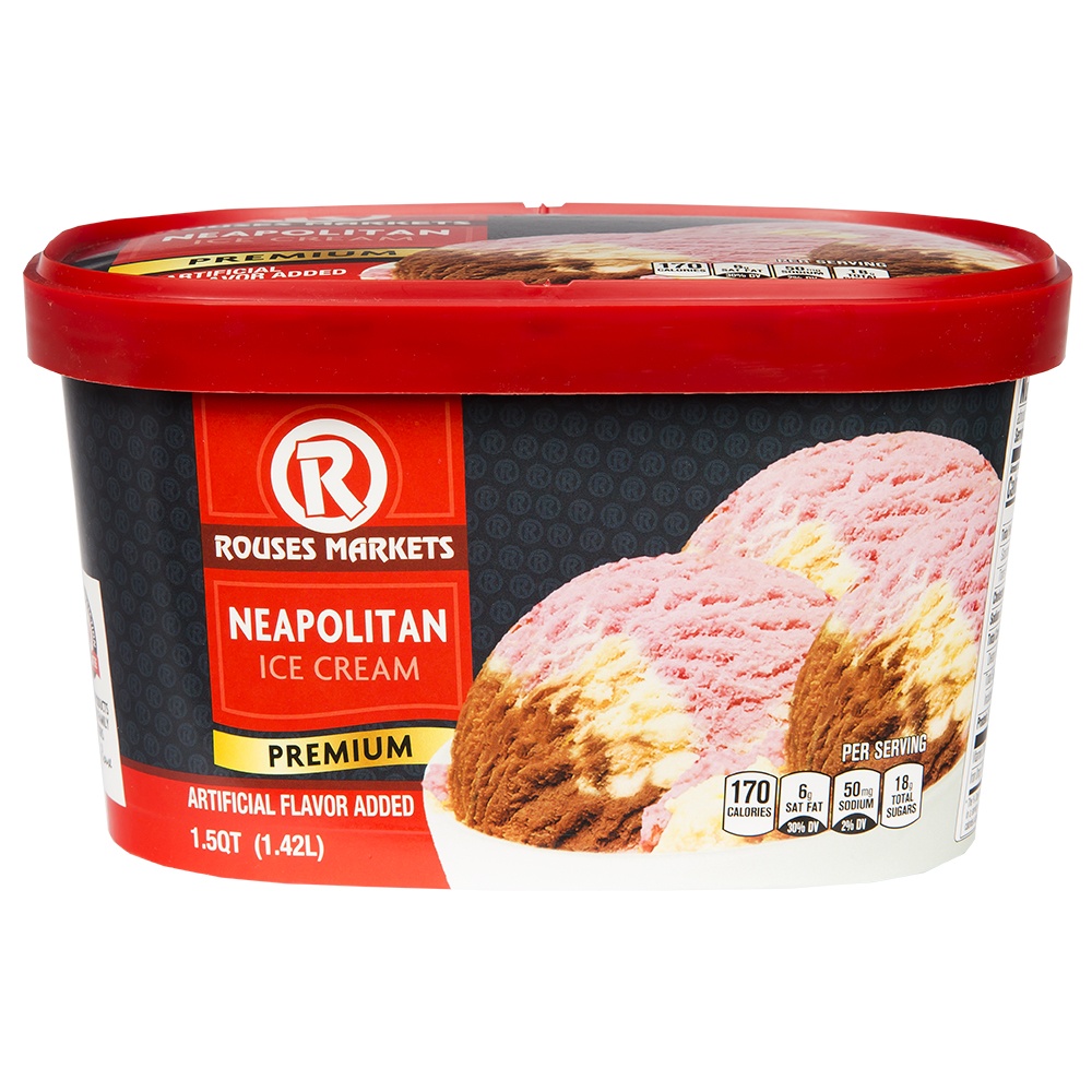 slide 1 of 1, Rouses Neopolitan Ice Cream, 1.5 qt