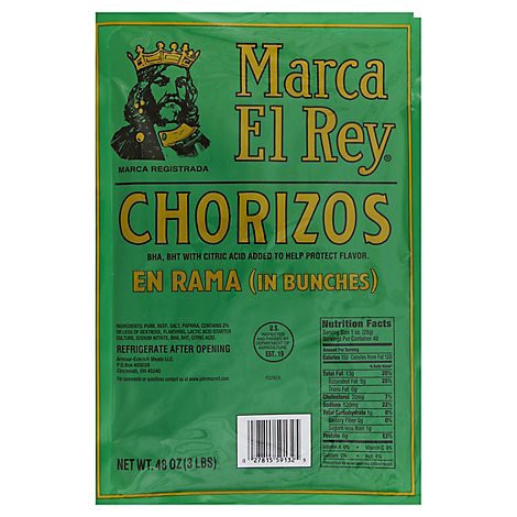 slide 1 of 1, Marca El Rey Chorizos 48 oz, 48 oz