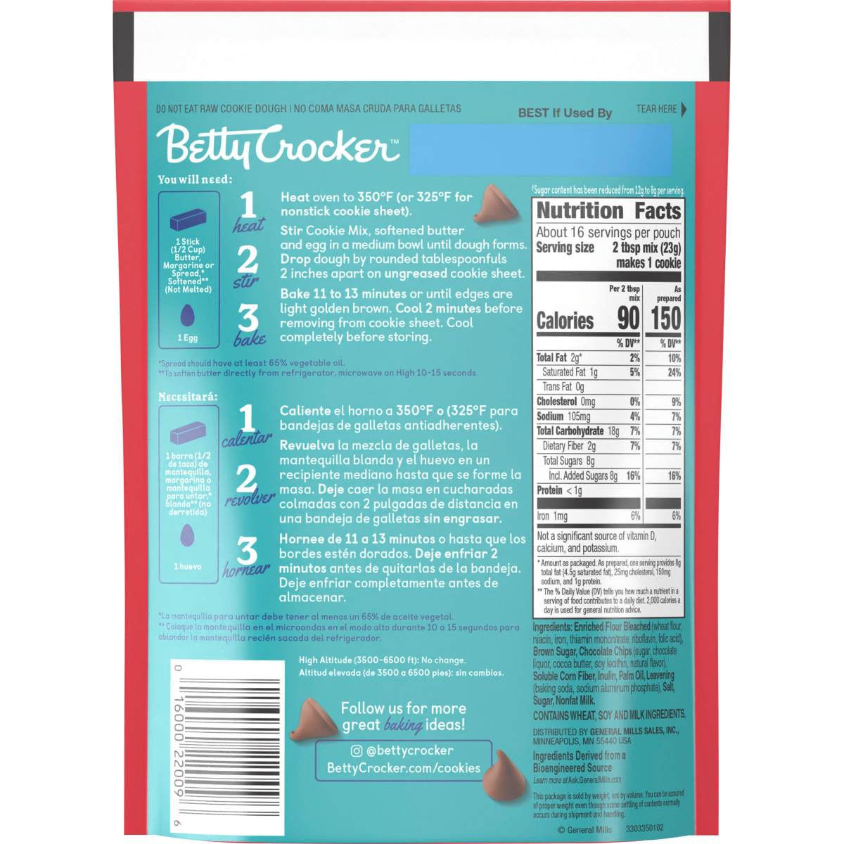 slide 3 of 5, Betty Crocker Lower Sugar Cookie, Chocolate Chip Cookies, No Artificial Sweeteners, 13.1 oz, 13.1 oz