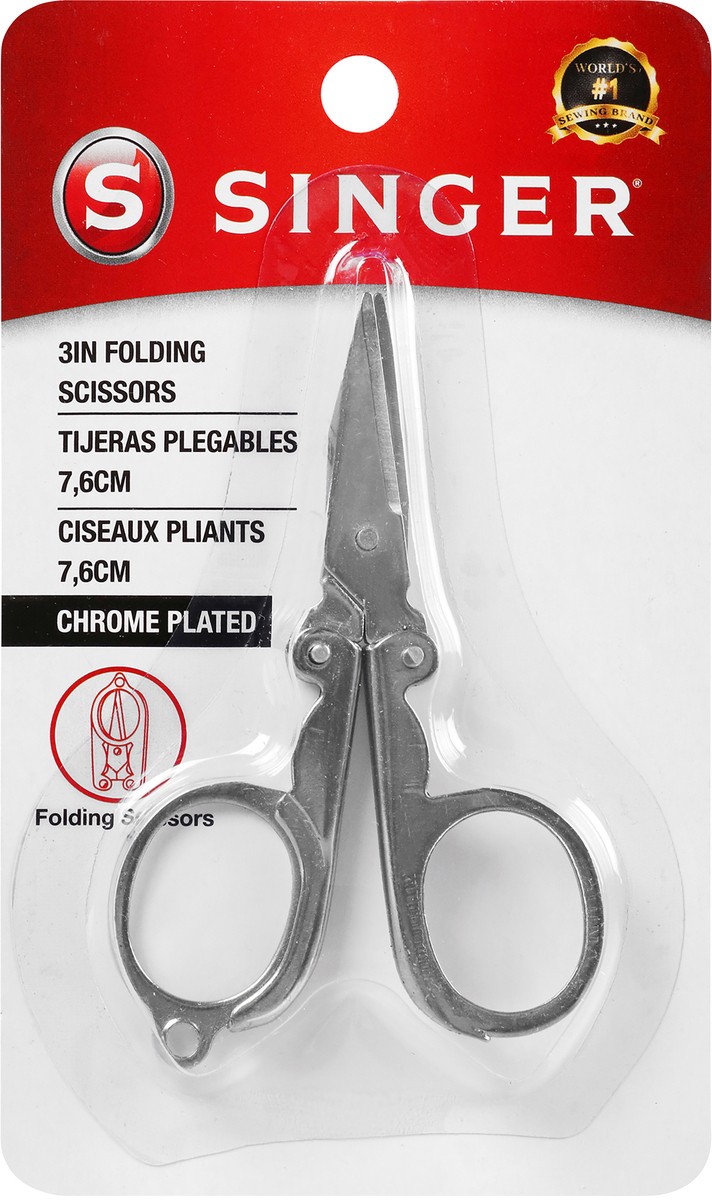 slide 3 of 3, Singer Folding Scissors Silver, 1 ct