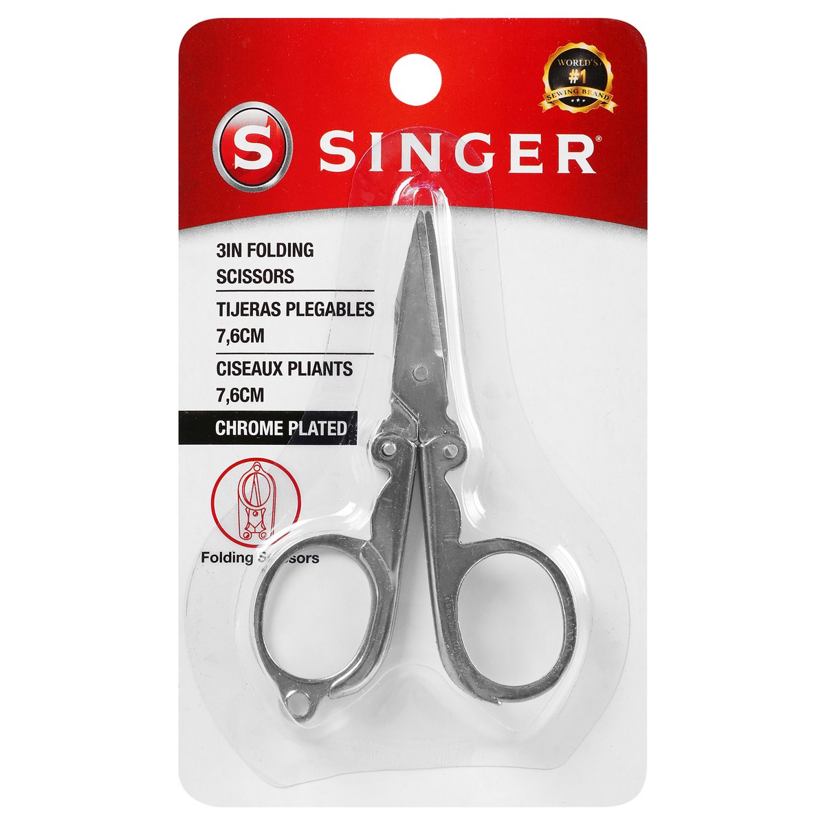 slide 2 of 3, Singer Folding Scissors Silver, 1 ct