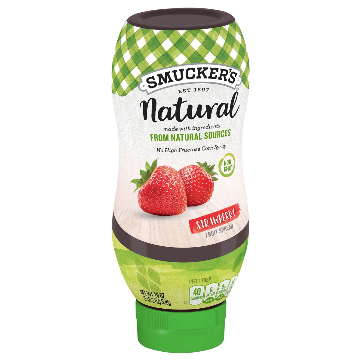 slide 2 of 8, Smucker's Natural Strawberry Squeezable Fruit Spread, 19 oz