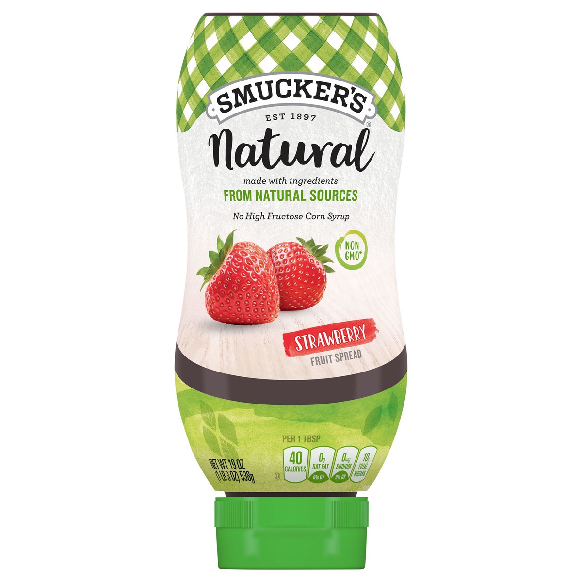 slide 1 of 8, Smucker's Natural Strawberry Squeezable Fruit Spread, 19 oz