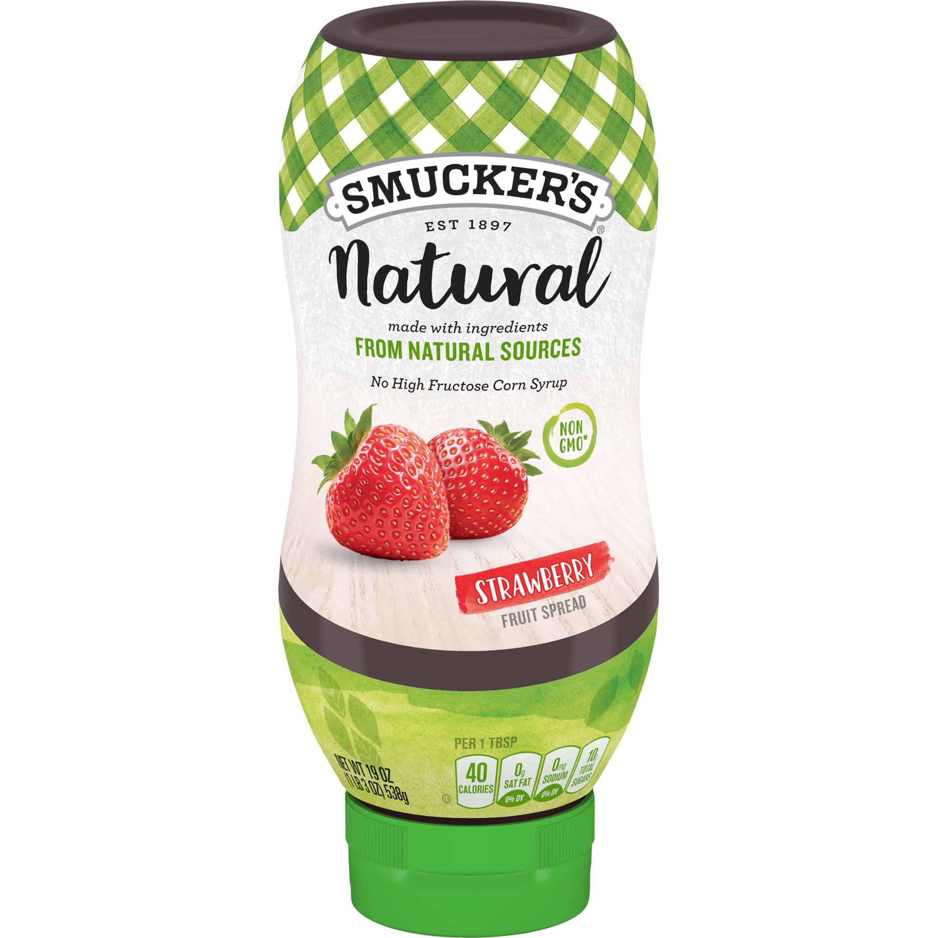 slide 1 of 8, Smucker's Natural Strawberry Squeezable Fruit Spread - 19 oz, 19 oz