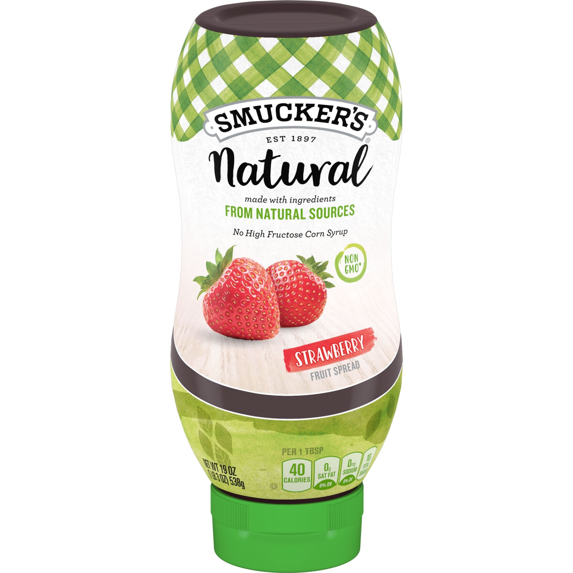 slide 1 of 5, Smucker's Smuckers Natural Squeeze Strawberry Spread, 19 oz