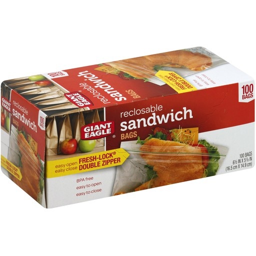 Double Zipper Sandwich Bags, 90-Count