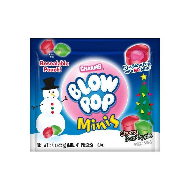 slide 1 of 1, Charms Blow Pop Xmas Minis Pouch, 1 ct