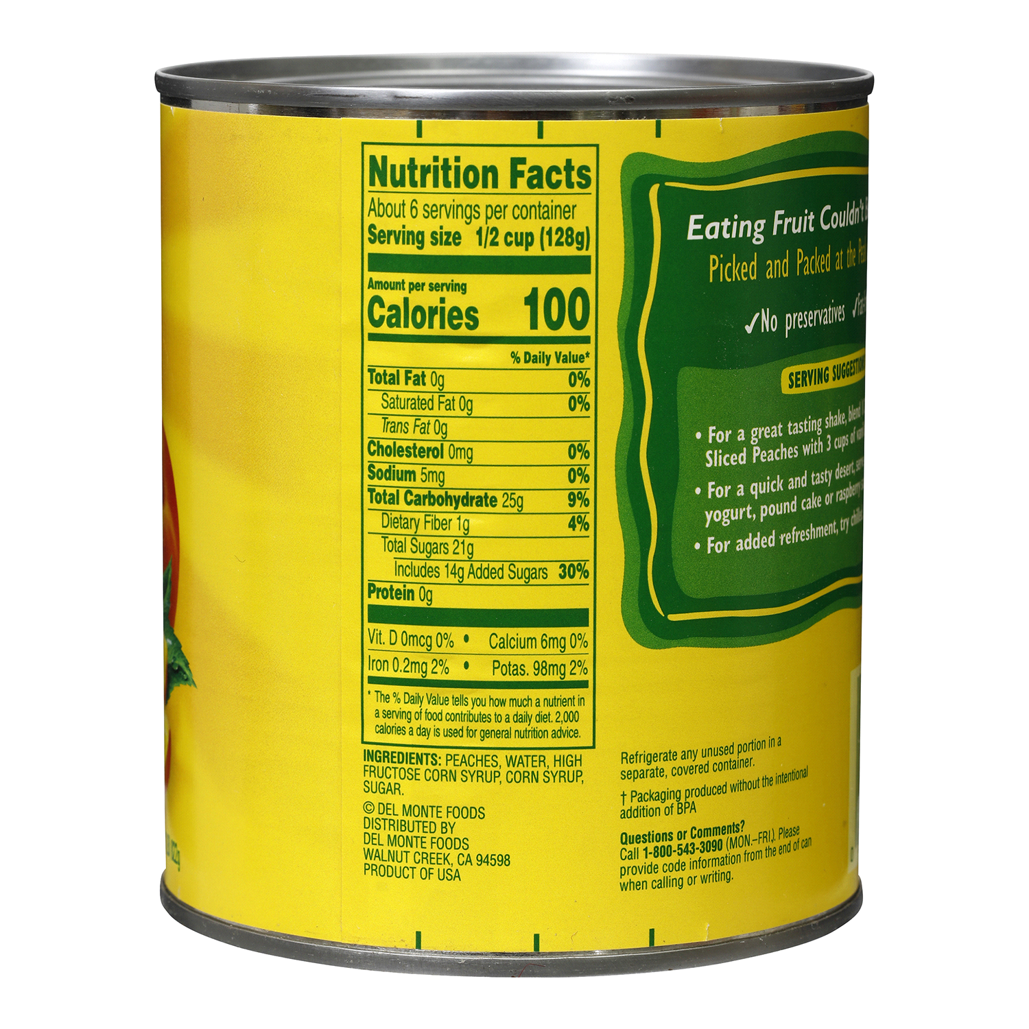 slide 2 of 2, Del Monte Yellow Cling Sliced Peaches in Heavy Syrup, 29 oz Can, 29 oz