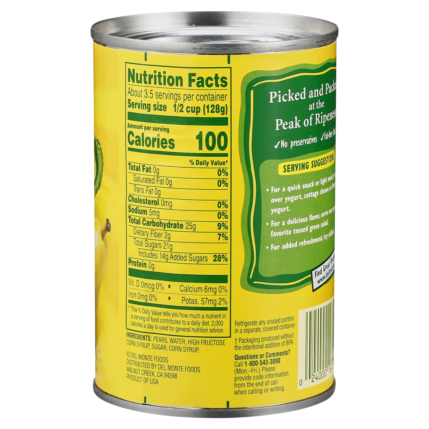 slide 2 of 2, Del Monte Sliced Bartlett Pears in Heavy Syrup, 15.25 oz, 15.25 oz