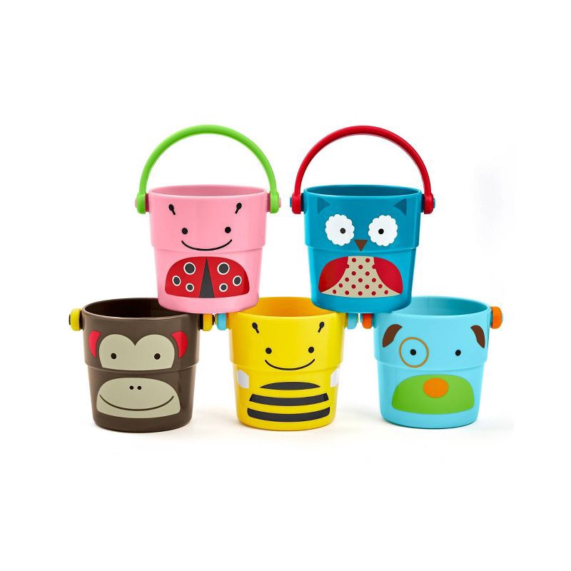 slide 1 of 6, Skip Hop Stack Pour Buckets Bath Toy - 5pc, 5 ct