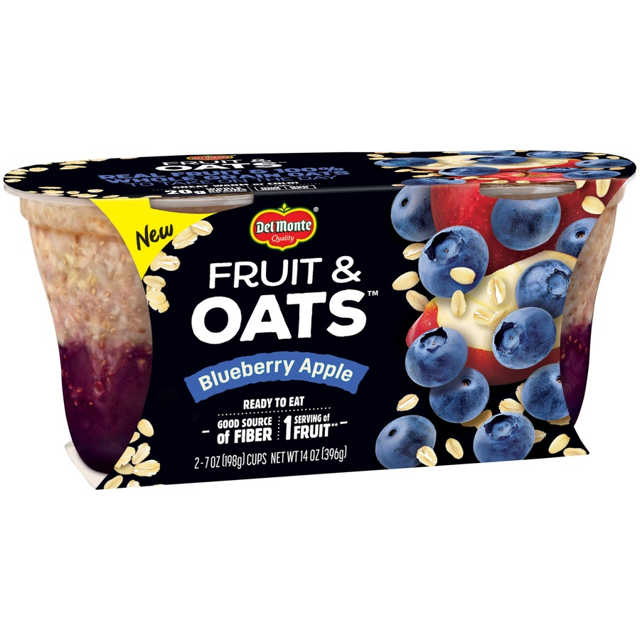 slide 5 of 5, Del Monte Blueberry Apple Fruit & Oats Fruit Cups, 2 ct