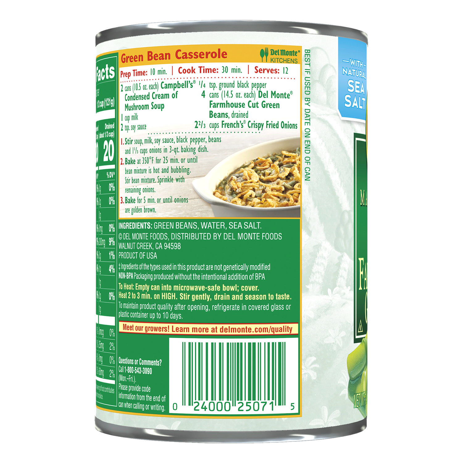 slide 2 of 2, Del Monte Farmhouse Cut Green Beans, 14.5 oz